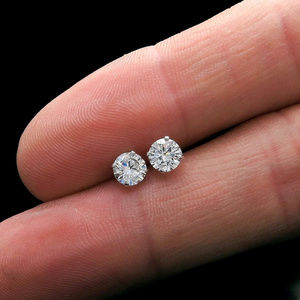 1.5CT Created Diamond Earrings 14K White Gold